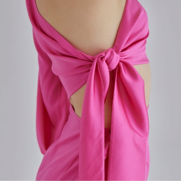 Silk Maison Pink Palace Silk Dress in Hot Pink NWT - Picture 3 of 7